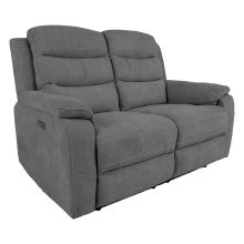 Recliner sofa MIMI 2-seater with electric mechanism, grey