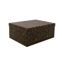 Pappkarp DIANA-5 kaanega 29x22xH12,5cm, must kuldsete täppidega