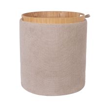 Ottoman/ table HIRO D39xH44cm, beige, with storage and tray