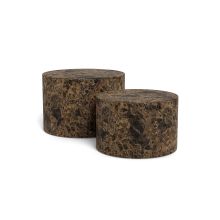 Coffee tables 2pcs DICE D58xH40cm, D50xH33cm, brown