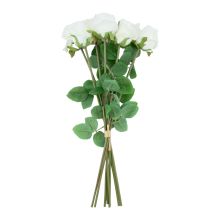 Искусственные цветы FLOWERLY, 8 роз в букете, белый