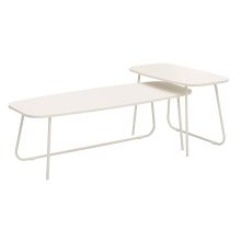 Coffee table DUO 2pcs 120x48xH40cm, 75x40xH48cm, light wood/beige