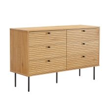 Sideboard LINE 120x40xH75cm, melamine with oak decor