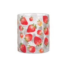 4Living Glass hurricane Strawberry 13 cm