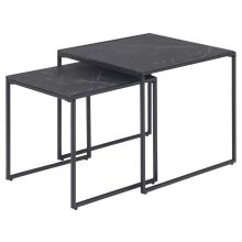 Coffee tables 2pcs INFINITY 50x50xH45cm, 40x40xH40cm, black