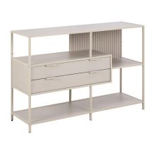 Книжный шкаф SEAFORD 114x35xH78 см, с ящиками, серый