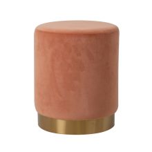 Пуфик LA PERLA, D35xH42см, ткань: бархат, цвет: коралл