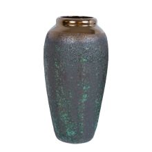 Ceramic vase TITAN STONE H32cm, black green texture