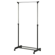 Clothes hanger trolley FRANK 83x43xH93.5-168cm, black/chrome