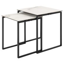 Coffee tables 2pcs KATRINE 50x50xH55cm, 43x43xH50cm, white