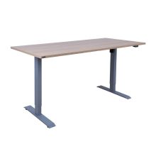 Письменный стол ERGO с 1 мотором 160x80xH71-121см, гикори/серебристо-серый