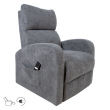 Recliner armchair BARNY with electric lifting mechanism, grey