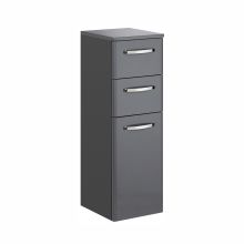 Нижний шкаф в ванную 327, 30x33xH90,5см, глянцевый антрацитовый