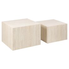 Coffee tables 2pcs DICE 58x58xH40cm, 50x50xH33cm, beige
