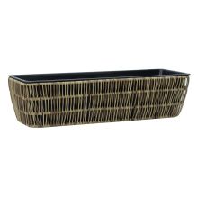 Flower box WICKER 60x19xH15cm, light brown