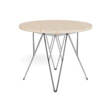 Side table PRUNUS D55xH41,4cm, beige/chrome