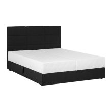 Континентальная кровать LEIKO 160x200см, черная