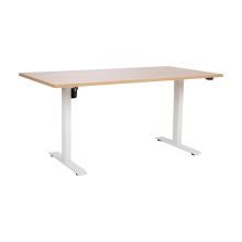 Desk ERGO with 1 motor 160x80xH71-121cm, hickory/white