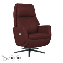 Tugitool DAMIANO elektriline recliner, tumepunane nahk