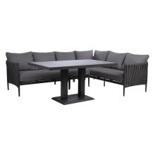 Garden furniture set BRISTOL corner sofa and table, grey