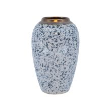 Vase TITAN STONE D17xH27cm, white/black droplets