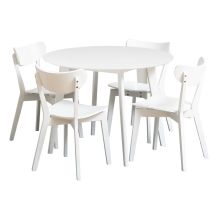 Dining table set ROXBY D105xH76cm, white
