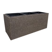 Ящик для цветов WICKER 110x39xH45см, тёмно-коричневый