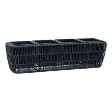 Flower box WICKER 57x16xH16cm, black