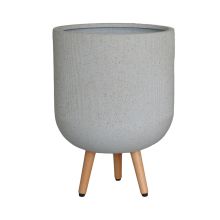 Кашпо SKY STONE D44хH65,5см, светло-бежевый, с деревянными ножками
