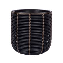 Planter WICKER D35xH36cm, black/brown