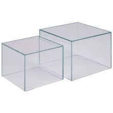 Diivanilauakomplekt DICE 50x50xH35cm, 40x40xH30cm, läbipaistev