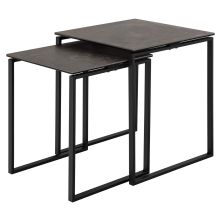 Diivanilauad 2tk KATRINE 50x50xH55cm, 43x43xH50cm, must