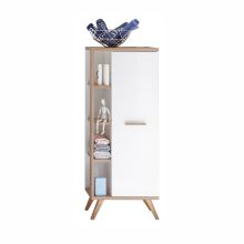 Kõrge vannitoakapp 923, 50,5x33xH128cm, valge/tamm