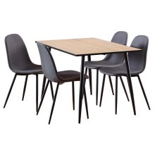 Dining table set WILMA 120x80xH75cm, oak