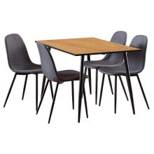 Dining table set WILMA 120x80xH75cm, dark grey