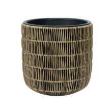 Planter WICKER D35xH36cm, light brown