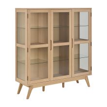Display cabinet MARTE 140x40xH148cm, light oak