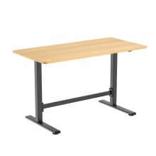 Töölaud ERGO manuaalne 120x60xH70-115cm, tamm/must