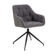 Dining chair BROOKE with armrest, anthracite/black