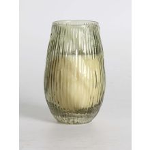 Scented candle in glass NATURE GREEN H13,5cm, Tranquil Summer