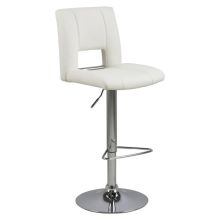 Baaritool SYLVIA valge PU/kroom
