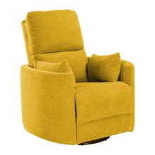 Recliner armchair STINA with swinging and rotating manual mechanism, yellow