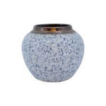 Ваза TITAN STONE D20xH18см, белые/черные капли