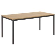 Обеденный стол SEAFORD, 160x80xH74см, столешница: меламин, цвет: матовый дуб, рама: черный металл