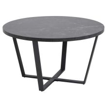 Coffee table AMBLE D77xH44cm, black marble