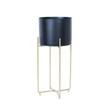 Lillepostament DEIA BLACK M 21,5x20,5xH47cm, must/kuldne