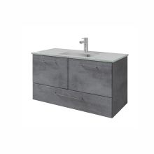 Washbasin cabinet with glass washbasin 945, 96x44xH51cm, dark grey