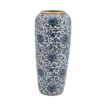 Ваза TITAN STONE, D17x34см, синий цветок