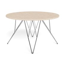 Coffee table PRUNUS D80xH46,4cm, beige/chrome