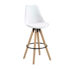 Барный стул DIMA 48,5x55xH111,5см, сиденье и спинка: кожзаменитель, цвет: белый